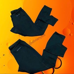 2 Marmot stretch fleece black warm leggins woman